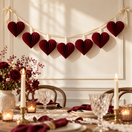 Heart Ribbon Garland — AI-generated illustrative concept